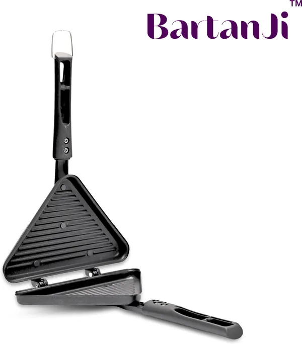 BartanJi_Grill_Sandwich_for_Gas_Stove_–_Triangle_Shape_Toaster_with_Cheese_Grater_Grill_Sandwich_Maker_(Black)