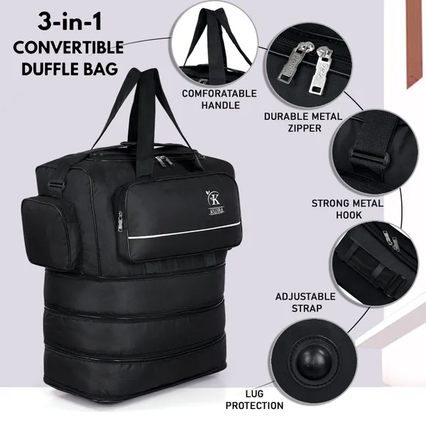 KURA_3-in-1_Convertible_Duffle_Bag_|_Expandable_Travel_Luggage_with_Adjustable_Strap