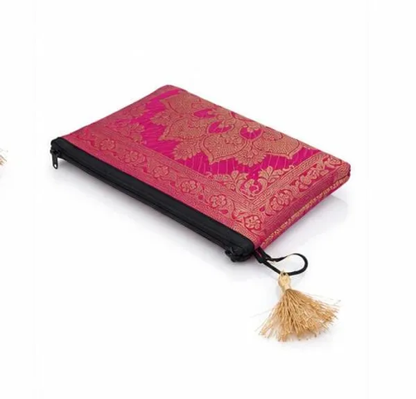 kujra_Women_Set_Of_10_Banarsi_Woven_Design_Purse_Clutch_Pouch_(Pack_of_10)