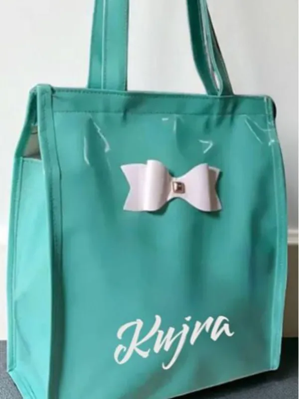 KujrAEnterprise_Stylish_Women’s_Tote_Handbag_with_Bow_Design_|_Glossy_Finish_Shoulder_Bag_Shoulder_Bag_(Green,_30_L)
