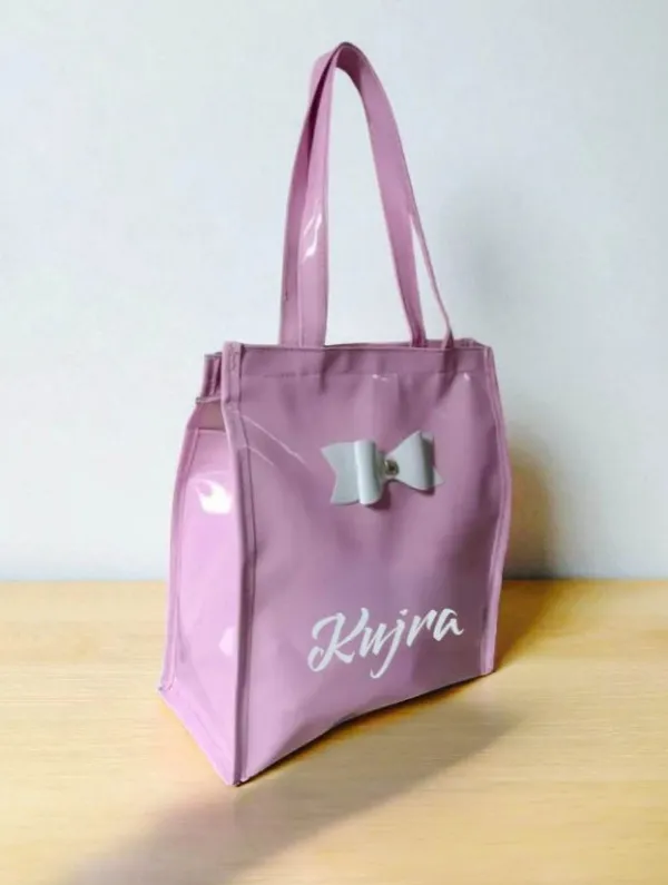 KujrAEnterprise_Stylish_Women’s_Tote_Handbag_with_Bow_Design_|_Glossy_Finish_Shoulder_Bag_Waterproof_Shoulder_Bag_(Pink,_30_L)