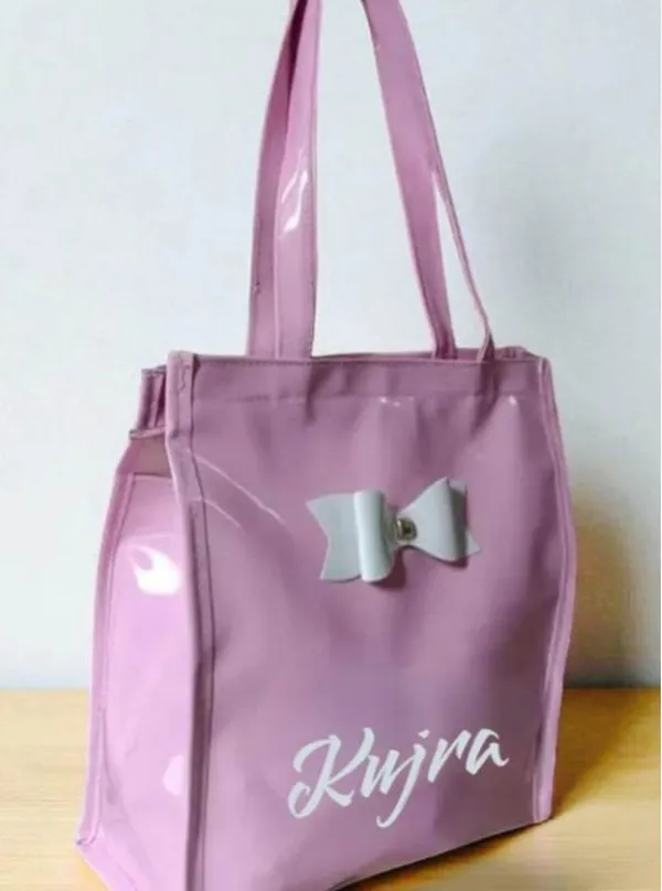 KujrAEnterprise_Stylish_Women’s_Tote_Handbag_with_Bow_Design_|_Glossy_Finish_Shoulder_Bag_Waterproof_Shoulder_Bag_(Pink,_30_L)