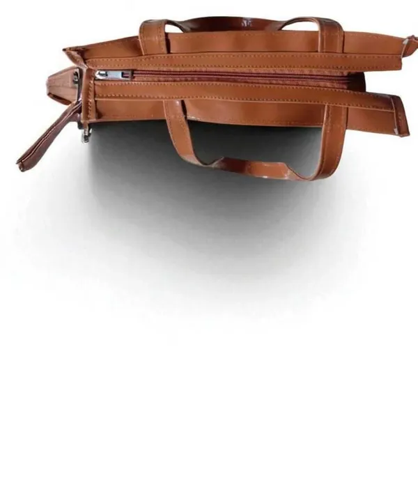 KujrAEnterprise_Stylish_Women’s_Tote_Handbag_with_Bow_Design_|_Glossy_Finish_Shoulder_Bag_Waterproof_Shoulder_Bag_(Brown,_30_L)