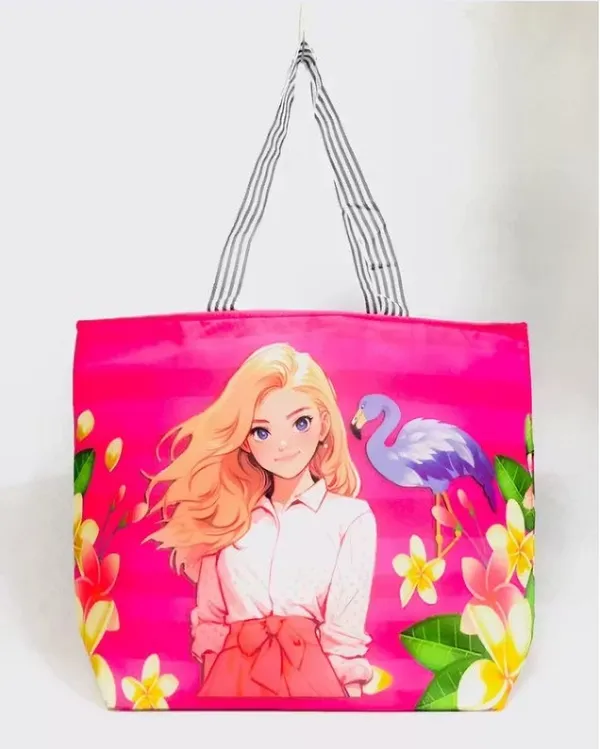 KujrAEnterprise_Stylish_Women’s_Fancy_Handbag_with_Bow_Design_|_Colorful_Finish_Shoulder_Bag_Waterproof_Shoulder_Bag_(Pink,_20_L)