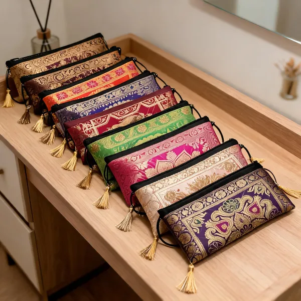 kujra_Women_Set_Of_10_Banarsi_Woven_Design_Purse_Clutch_Pouch_(Pack_of_10)