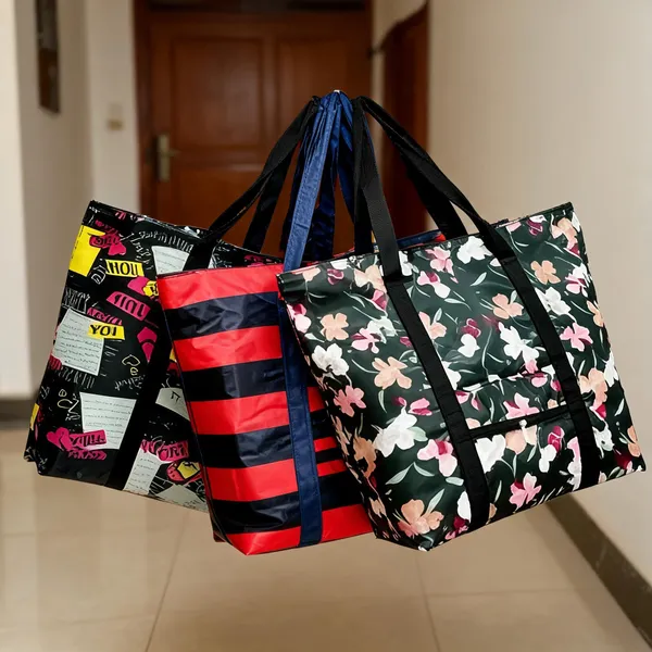 kujra_Men_&_Women_Multicolor_Hand-held_Bag_(Pack_of:_3)