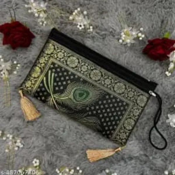 kujra_Women_Set_Of_10_Banarsi_Woven_Design_Purse_Clutch_Pouch_(Pack_of_10)