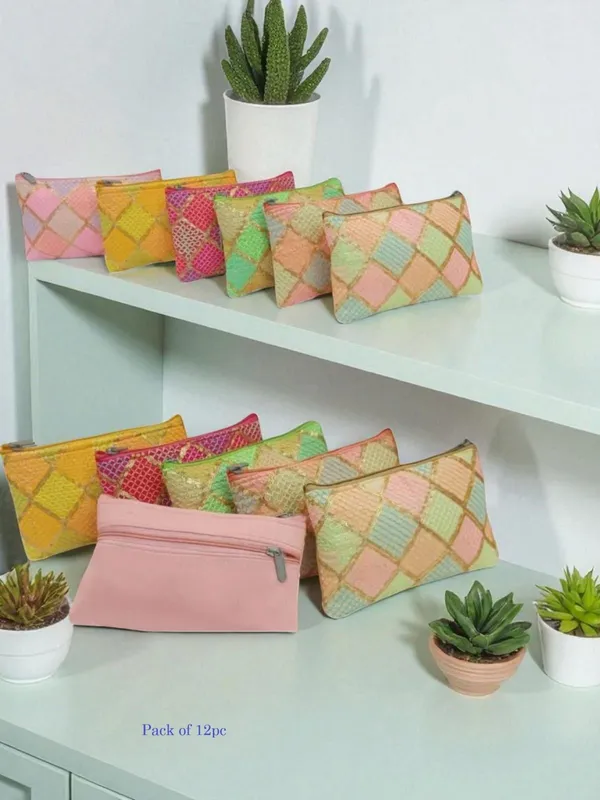 kujra_Women_Set_Of_12_Printed_Purse_Clutches_Pouch_(Pack_of_12)
