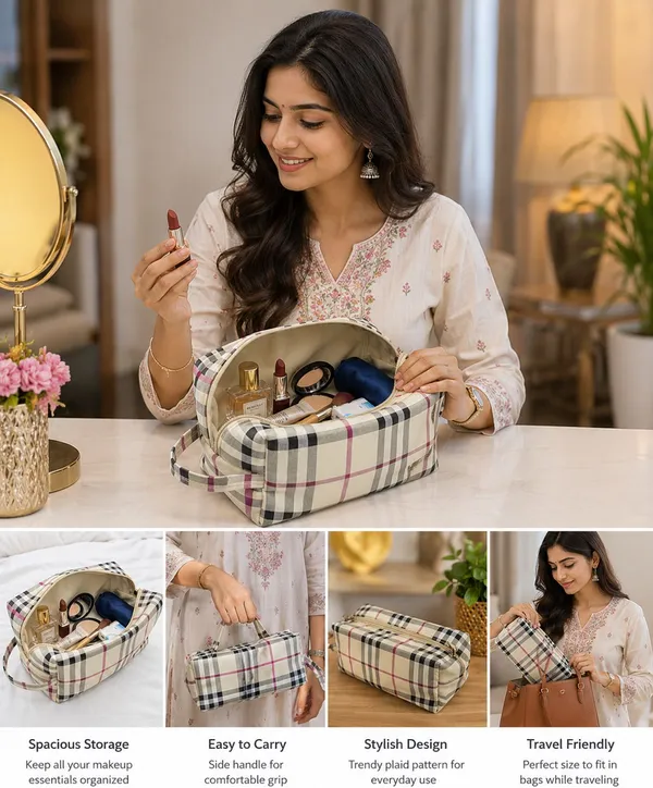 kujra_Women's_Makeup_Pouch_Bag_Pack_of_1_Cosmetic_Bag_()