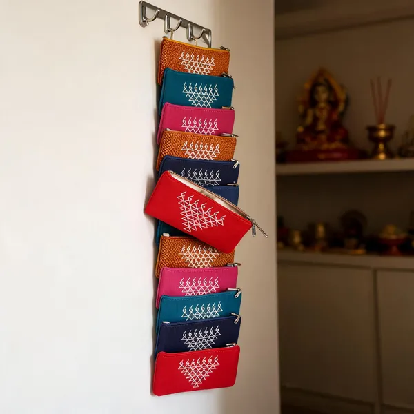 Khun_(खण)_Fabric_sraswati_print__Purse_/_Zipper_Pouch_PACK_OF_12