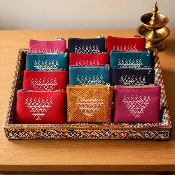 Khun_(खण)_Fabric_sraswati_print__Purse_/_Zipper_Pouch_PACK_OF_12