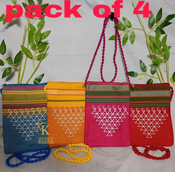 Khun_(खण)_Fabric__sling_Purse_/_Zipper__PACK_OF_4