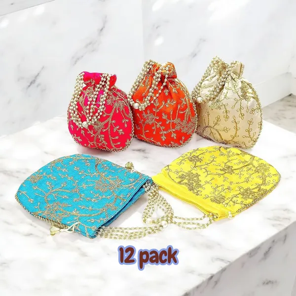 Traditional_Embroidered_Potli_Bags_Combo_Set_-_Silk_Drawstring_Batua_Purse_with_Pearl_Handle_for_Women,_Wedding_Favor_&_Festive_Gifting_(Assorted_Colors)_set_of_12