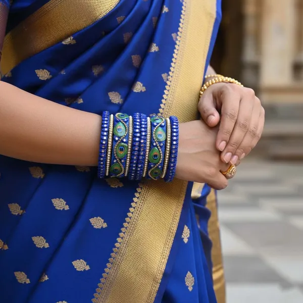 Blue_Peacock_Design_Thread_Bangles