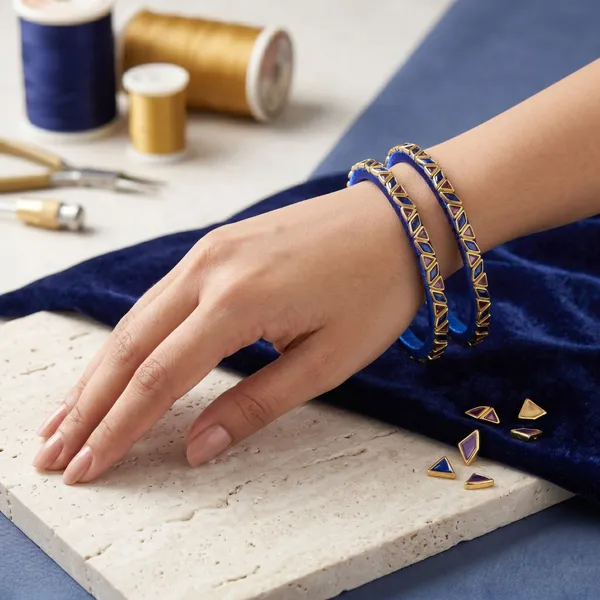 Blue_color_1_set_of_thread_bangle_Traditional_Ethnic_Cuff_Bangle