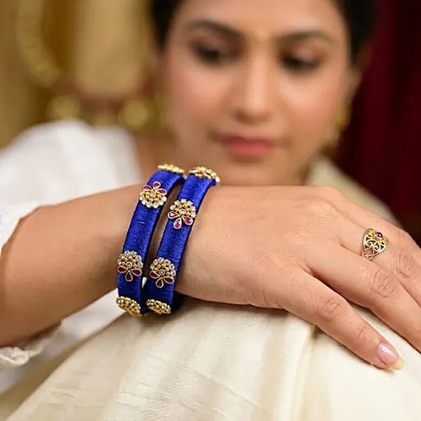 Blue_color_1_set_of_thread_bangle_Traditional_Ethnic_Cuff_Bangle_|_Oxidized_Finish_Jewellery