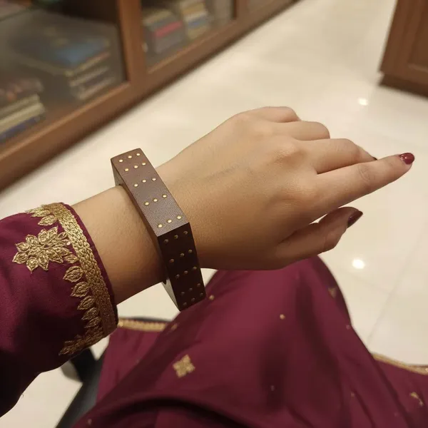 Brown_Wooden_Cuff_Bracelet_with_Gold_Studded_Detailing