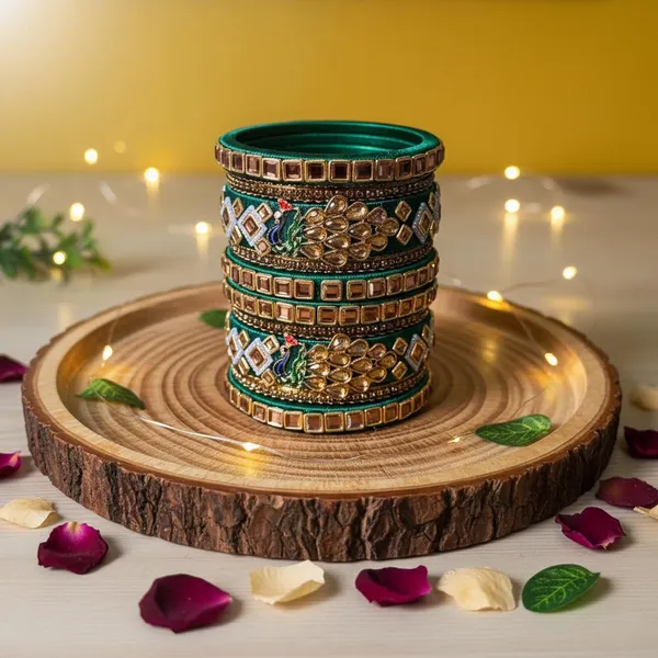 Designer_Royal_Green_Bangles_Set_for_Women_|_Golden_Stone_Work_&_Peacock_Embellished_Traditional_Bridal_Bangles
