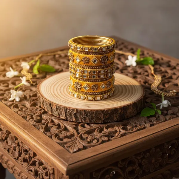 Golden_Yellow_Designer_Bangles_Set_|_Gold-Tone_Floral_&_Square_Stone_Embellished_Traditional_Chura_for_Women