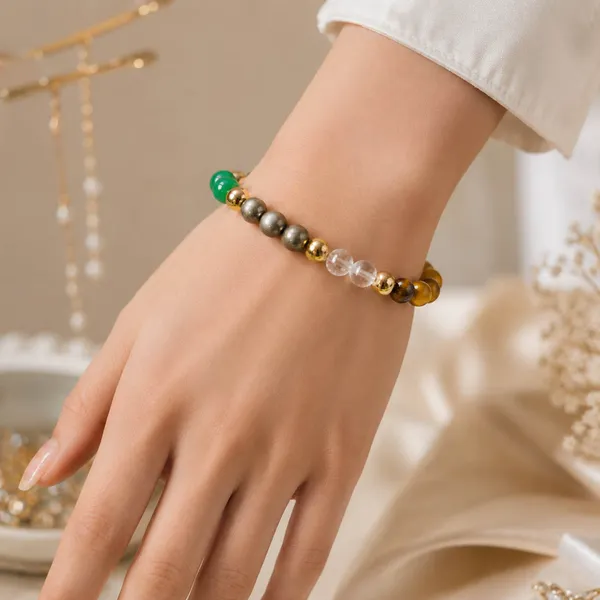 Multicolor_Natural_Stone_Beaded_Bracelet_with_Gold-Plated_Spacer_Beads_for_Men_&_Women