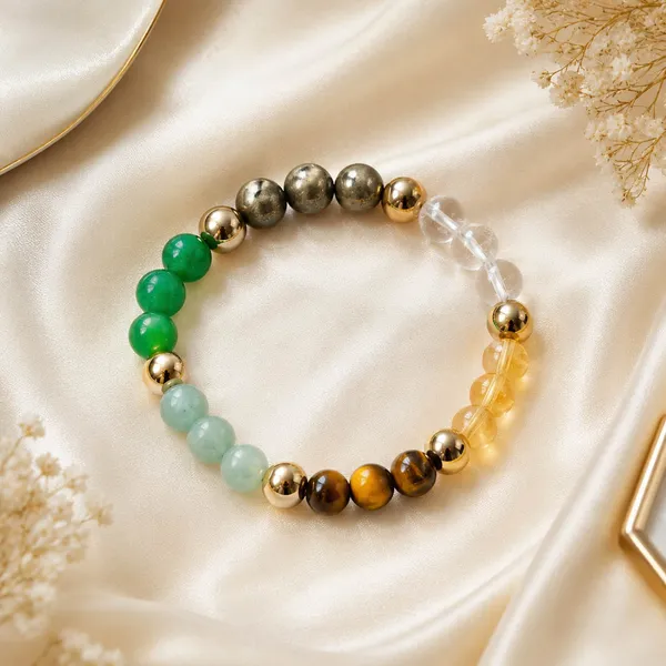 Multicolor_Natural_Stone_Beaded_Bracelet_with_Gold-Plated_Spacer_Beads_for_Men_&_Women