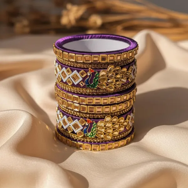 Premium_Purple_Meenakari_Peacock_Design_Bangles_Set