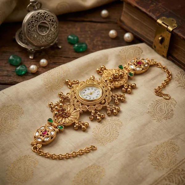 Rani_Green_Kundan_Bracelet_Watch_with_Matte_Gold_Finish_for_Women