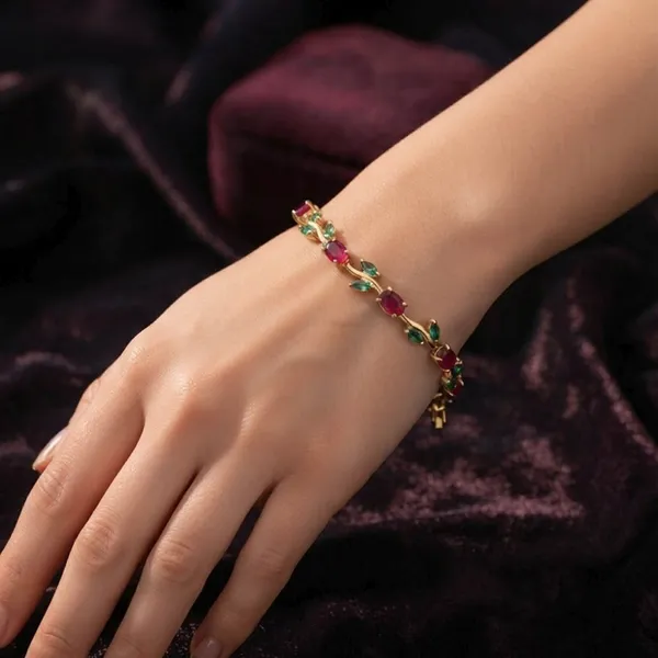 Red_&_Green_Tulip_Bracelet_for_Women_–_Gold-Plated_Cubic_Zirconia_Openable_Bracelet