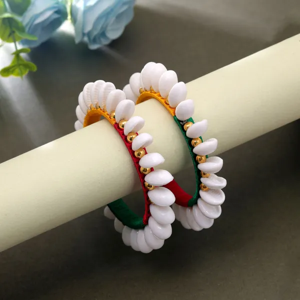 Traditional_White_Moti_Gajra_Bangles_with_Red_&_Green_Thread_Ethnic_Floral_Kada_Bracelet_Set_for_Women