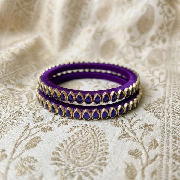 blue_color_1_set_of_thread_bangle_Traditional_Ethnic_Cuff_Bangle