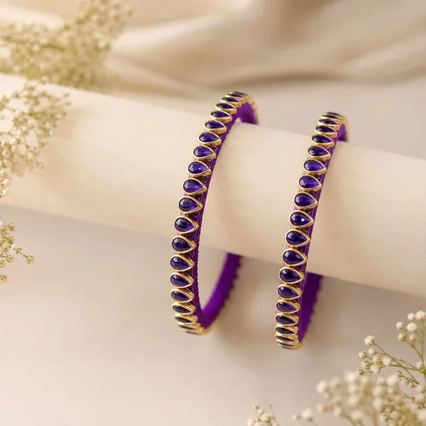 purple_color_1_set_of_thread_bangle_Traditional_Ethnic_Cuff_Bangle