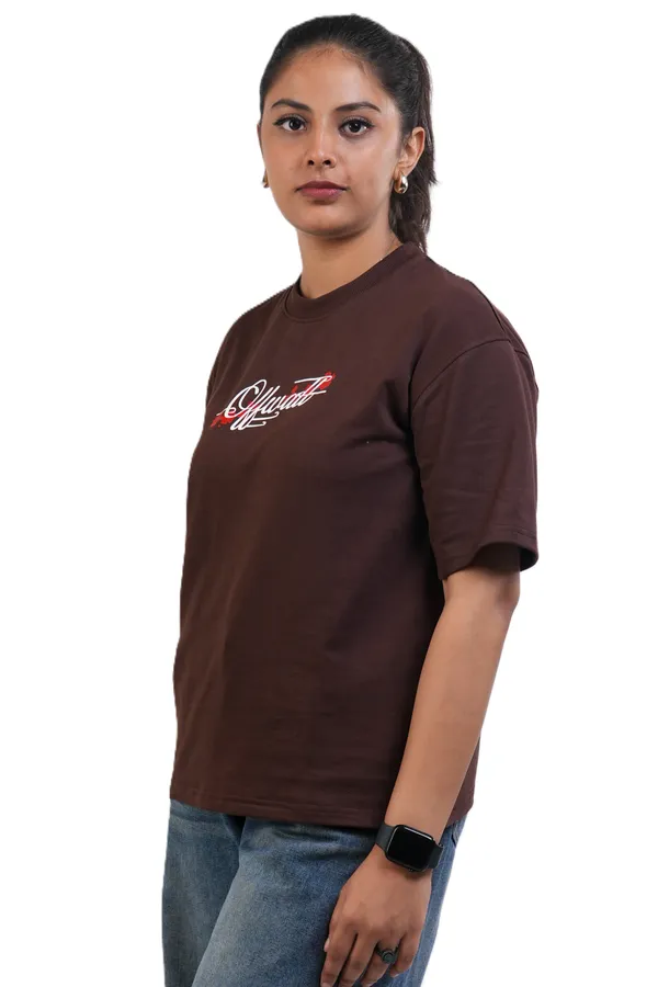 Brown_Casual_Fit_T-Shirt_For_Women