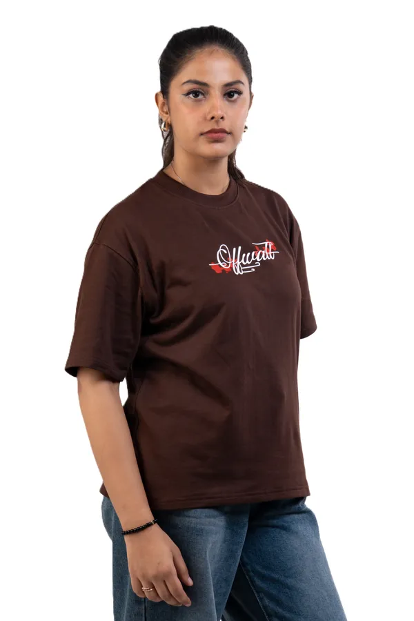 Brown_Casual_Fit_T-Shirt_For_Women