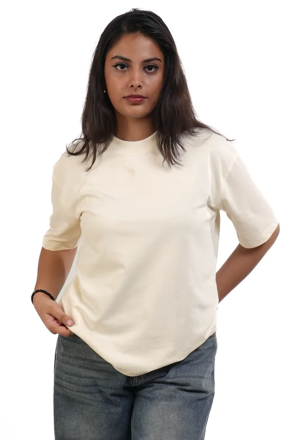 Cream_Casual_Fit_T-Shirt_for_Women