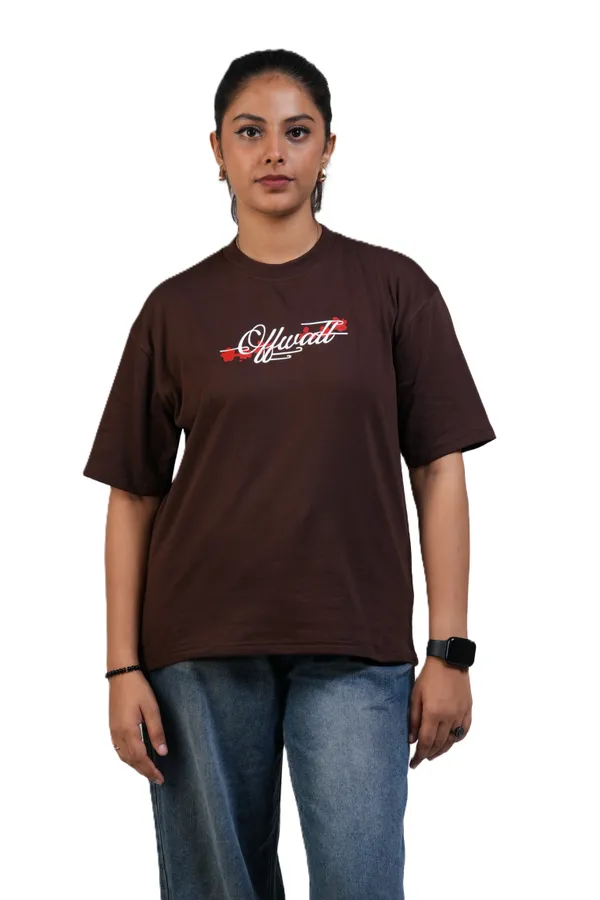 Brown_Casual_Fit_T-Shirt_For_Women