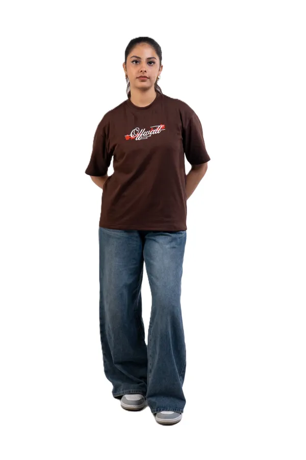 Brown_Casual_Fit_T-Shirt_For_Women