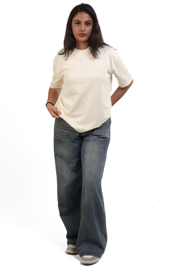 Cream_Casual_Fit_T-Shirt_for_Women