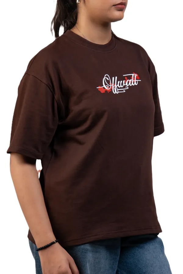 Brown_Casual_Fit_T-Shirt_For_Women