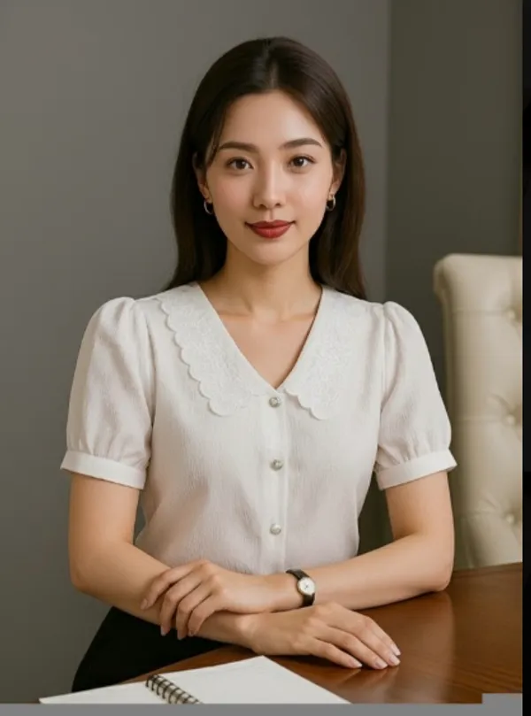 White_Scalloped_Neck_Short_Sleeve_Top_for_Women