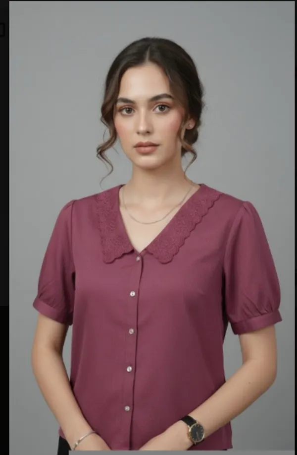 Mauve_Button_Front_Short_Sleeve_Top_for_Women