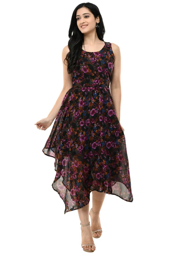 Black_Chiffon_Floral_Midi_Dress_for_Women