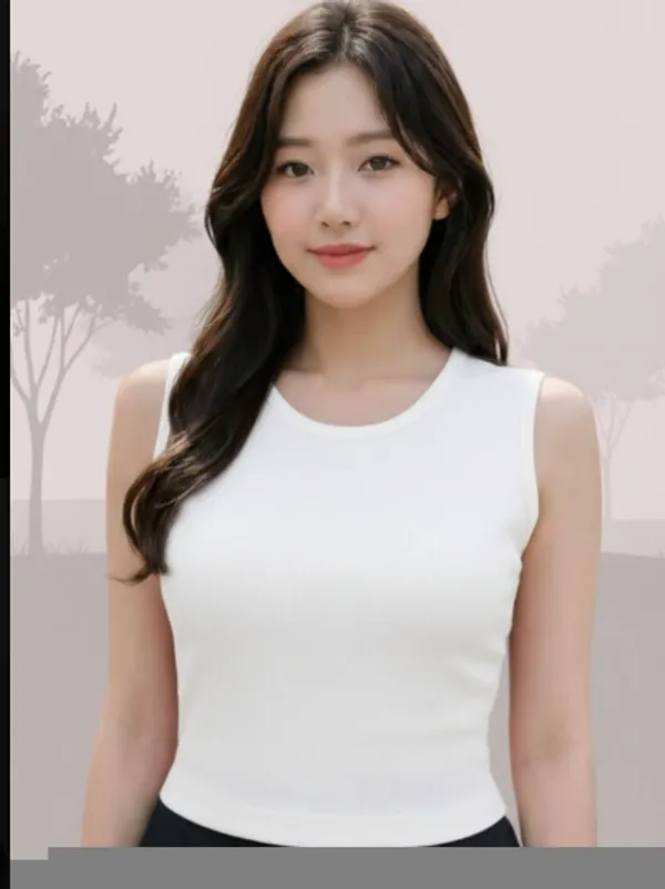 White_Sleeveless_Fitted_Top_for_Women