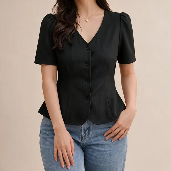 Black_Cotton_Peplum_Top_For_Women