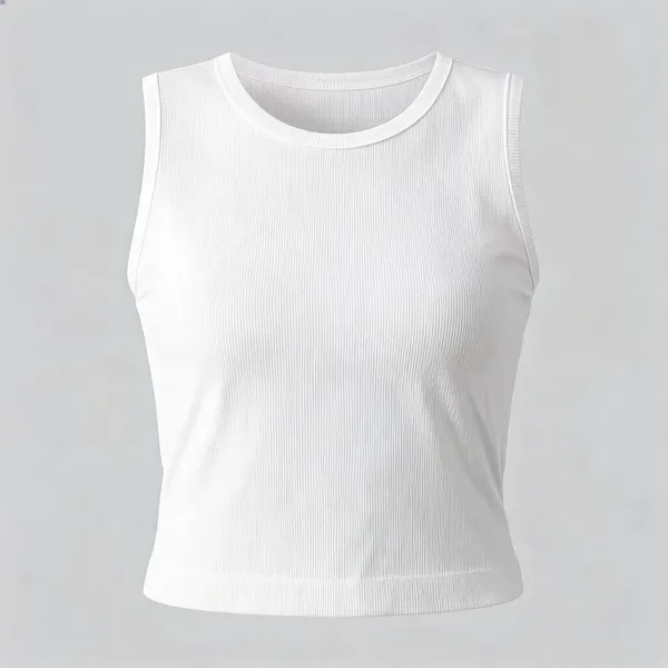 White_Lycra_Fitted_Top_For_Women