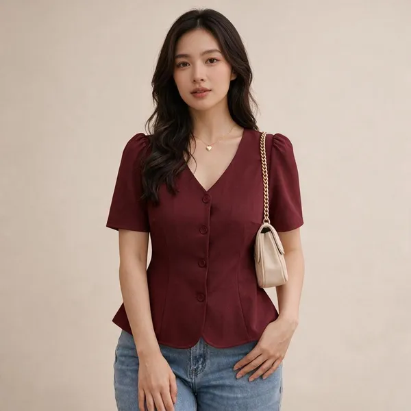 Burgundy_Cotton_Top_For_Women