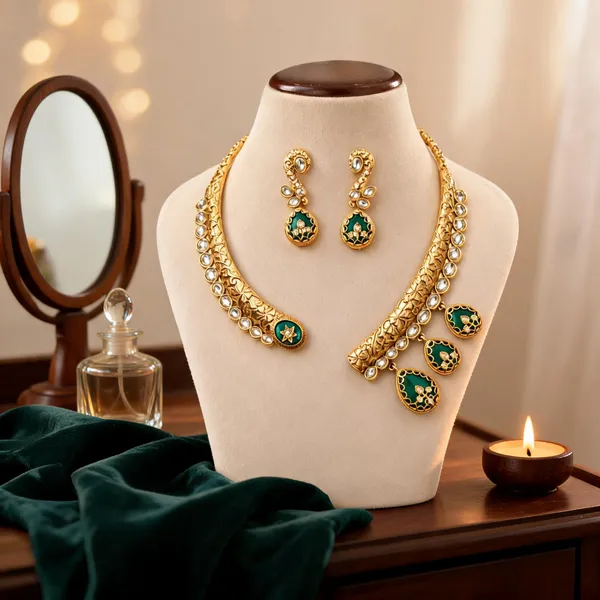 Gold_Anti_Tarnish_Traditional_Necklace_Set_For_Women