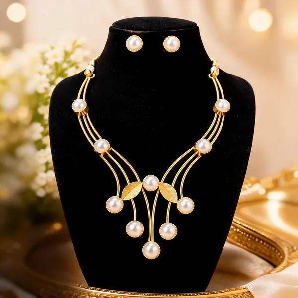 Gold_Anti_Tarnish_Necklace_Set_For_Women