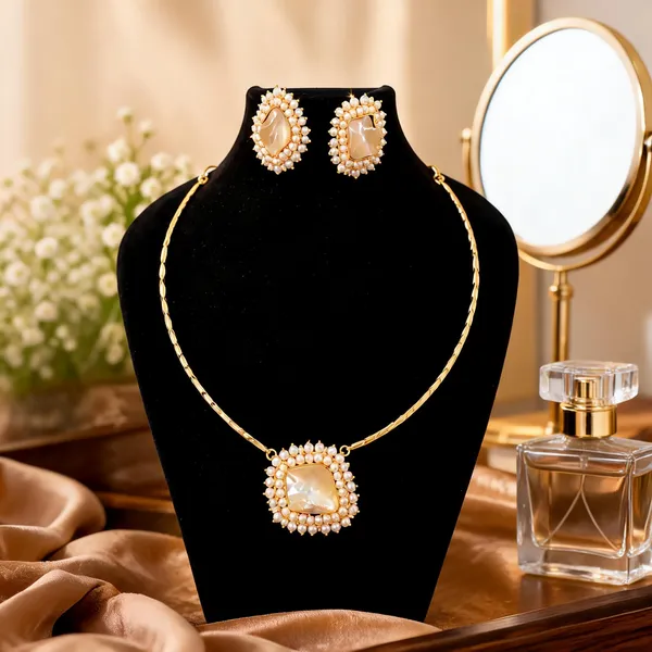 Gold_Anti_Tarnish_Necklace_Set_For_Women
