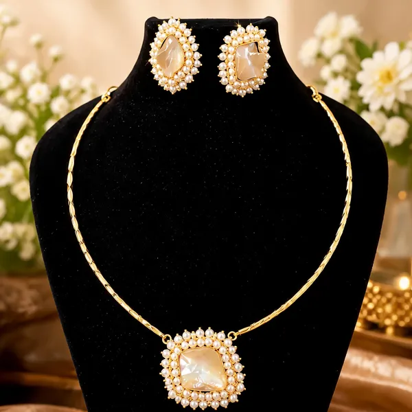 Gold_Anti_Tarnish_Necklace_Set_For_Women