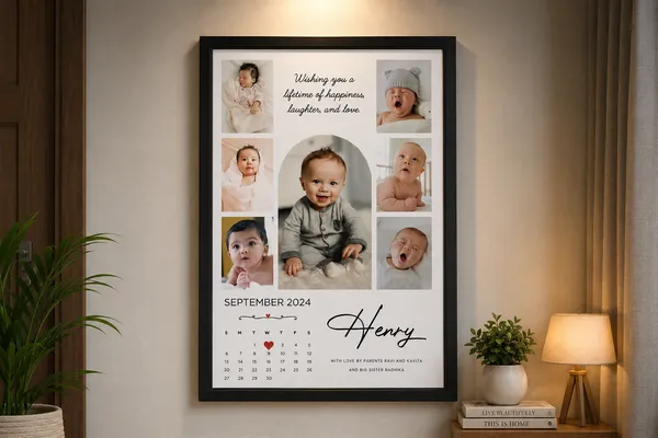 Wood_Modern_Personalized_Baby_Photo_Collage_Calendar_Wall_Frame